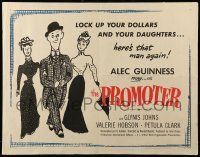 9w807 PROMOTER 1/2sh '52 The Card, Alec Guinness, Glynis Johns, lock up your dollars & daughters!
