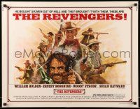 9w827 REVENGERS 1/2sh '72 art of cowboys William Holden, Ernest Borgnine & Woody Strode!