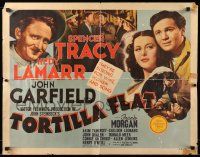 9w931 TORTILLA FLAT 1/2sh '42 art of Spencer Tracy, pretty Hedy Lamarr & John Garfield!
