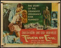 9w932 TOUCH OF EVIL 1/2sh '58 art of Orson Welles, Charlton Heston & Janet Leigh by Bob Tollen!