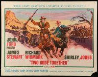 9w945 TWO RODE TOGETHER 1/2sh '61 John Ford, cowboys James Stewart & Richard Widmark, raging story!