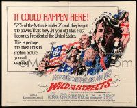 9w980 WILD IN THE STREETS 1/2sh '68 Christopher Jones & teens take over the U.S.!