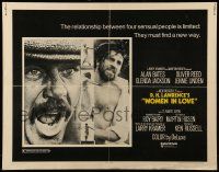 9w987 WOMEN IN LOVE 1/2sh '70 Ken Russell, D.H. Lawrence, Glenda Jackson, wild image!