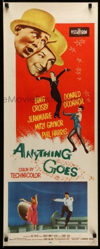 9w014 ANYTHING GOES insert '56 Bing Crosby, Donald O'Connor, Jeanmaire, music by Cole Porter!