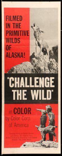 9w042 CHALLENGE THE WILD insert '54 primitive Alaska wildlife, cool deer and awesome coyote!