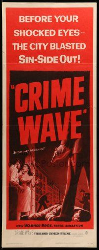 9w056 CRIME WAVE insert '53 ex-cons Nelson, de Corsia & Bronson, The City is Dark!