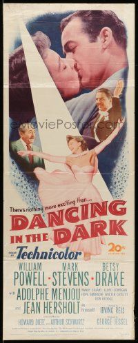 9w059 DANCING IN THE DARK insert '49 William Powell, Betsy Drake, Mark Stevens!