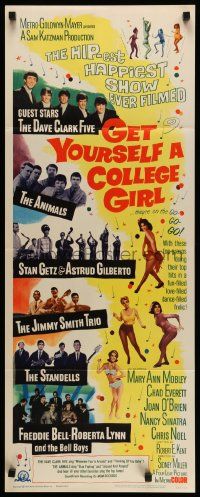 9w099 GET YOURSELF A COLLEGE GIRL insert '64 hip-est happiest rock & roll show, Dave Clark 5