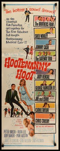 9w119 HOOTENANNY HOOT insert '63 Johnny Cash and a ton of top country music stars!