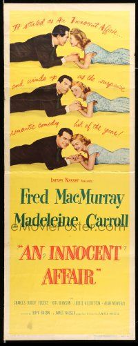 9w127 INNOCENT AFFAIR insert '48 cool images of Fred MacMurray, sexy Madeleine Carroll!