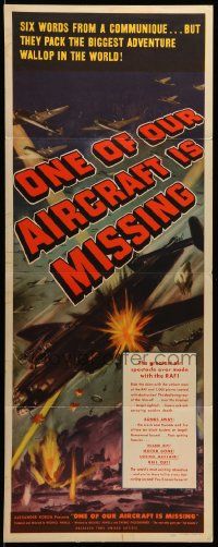 9w188 ONE OF OUR AIRCRAFT IS MISSING insert '42 Powell & Pressburger, cool bomber airplane art!