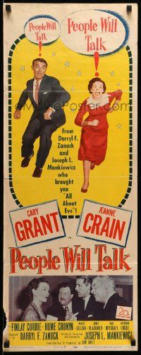 9w199 PEOPLE WILL TALK insert '51 Cary Grant, Jeanne Crain, Walter Slezak, Blackmer!