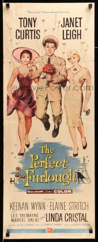 9w200 PERFECT FURLOUGH insert '58 great artwork of Tony Curtis in uniform with Janet Leigh!