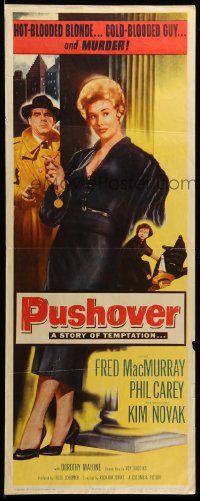 9w214 PUSHOVER style B insert '54 art of Fred MacMurray w/gun & sexiest Kim Novak!