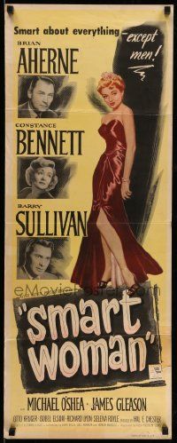 9w256 SMART WOMAN insert '48 Brian Aherne, sexy full-length Constance Bennett in red dress!