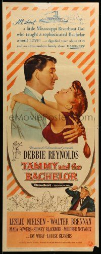 9w281 TAMMY & THE BACHELOR insert '57 Debbie Reynolds seducing Leslie Nielsen!