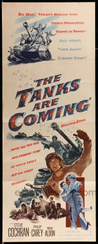 9w282 TANKS ARE COMING insert '51 Sam Fuller, Steve Cochran, Uncle Sam's yanks in tanks!