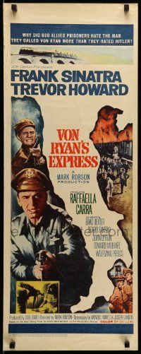 9w332 VON RYAN'S EXPRESS insert '65 different image of Frank Sinatra with machine gun!