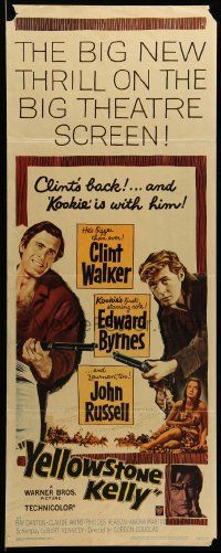 9w358 YELLOWSTONE KELLY insert '59 Clint Walker in the title role, Edward 'Kookie' Byrnes!