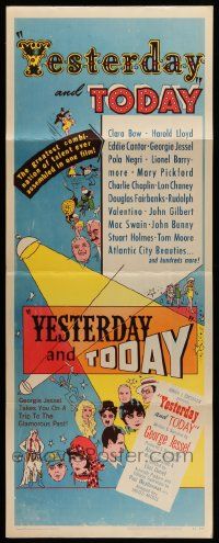 9w359 YESTERDAY & TODAY insert '53 classic old-time silent stars including Chaplin & Clara Bow!