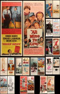 9x321 LOT OF 24 MOSTLY UNFOLDED INSERTS '50s-60s great images from a variety of different movies!