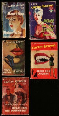 9x169 LOT OF 5 CARTER BROWN SEXY AUSTRALIAN PULP MYSTERY PAPERBACK BOOKS '50s sexy cover art!