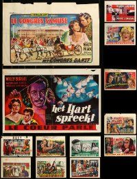 9x281 LOT OF 17 MOSTLY FORMERLY FOLDED BELGIAN POSTERS '50s-80s a variety of movie images!