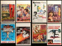 9x282 LOT OF 17 FORMERLY FOLDED BELGIAN POSTERS '60s-80s images from a variety of movies!