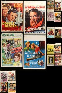 9x279 LOT OF 18 MOSTLY FORMERLY FOLDED BELGIAN POSTERS '50s-80s images from a variety of movies!