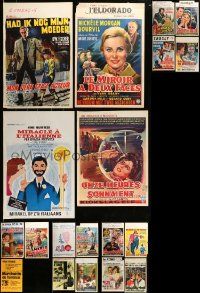 9x277 LOT OF 19 MOSTLY FORMERLY FOLDED BELGIAN POSTERS '60s-80s images from a variety of movies!