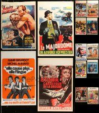 9x274 LOT OF 22 MOSTLY FORMERLY FOLDED BELGIAN POSTERS '60s-80s images from a variety of movies!