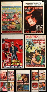 9x275 LOT OF 21 MOSTLY FORMERLY FOLDED BELGIAN POSTERS '60s-80s images from a variety of movies!