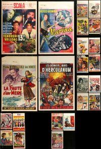 9x273 LOT OF 23 FORMERLY FOLDED BELGIAN POSTERS '50s-80s great images from a variety of movies!