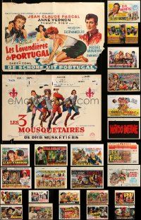9x271 LOT OF 26 FORMERLY FOLDED BELGIAN POSTERS '50s-80s great images from a variety of movies!