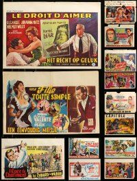 9x278 LOT OF 19 FORMERLY FOLDED BELGIAN POSTERS '50s-70s a variety of movie images!