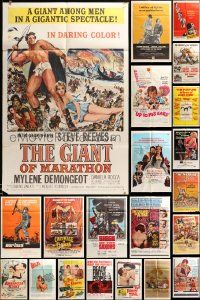 9x047 LOT OF 49 FOLDED ONE-SHEETS '60s-80s great images from a variety of different movies!