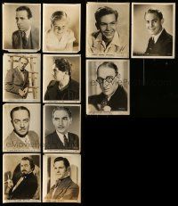 9x224 LOT OF 11 8X10 STILLS OF MALE STAR PORTRAITS '30s Humphrey Bogart, Howard, Muni & more!