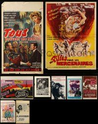 9x287 LOT OF 12 FORMERLY FOLDED BELGIAN POSTERS '50s-80s great images from a variety of movies!