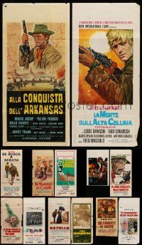 9x294 LOT OF 13 FORMERLY FOLDED ITALIAN LOCANDINAS '60s-70s images from a variety of movies!