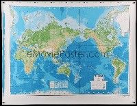 9x251 LOT OF 20 UNFOLDED WORLD MAPS '80s untrimmed printer's tests, great colorful image!