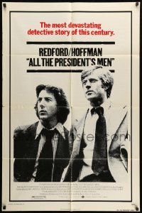 9y029 ALL THE PRESIDENT'S MEN 1sh '76 Dustin Hoffman & Robert Redford as Woodward & Bernstein!