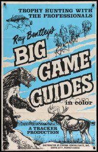 9y074 BIG GAME GUIDES 1sh '72 cool nature animal documentary, art of bear, moose and more!