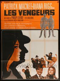 9z746 AVENGERS French 1p '68 Diana Rigg, Patrick Macnee, cool differrent art by Saukoff!