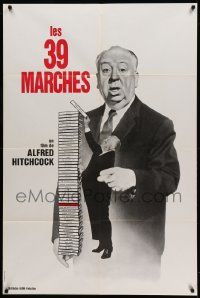 9z672 39 STEPS French 32x47 R70s great huge image of Alfred Hitchcock stacking his own movies!