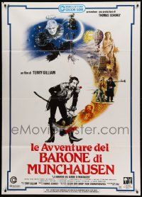 9z247 ADVENTURES OF BARON MUNCHAUSEN Italian 1p '89 directed by Terry Gilliam, Casaro art!