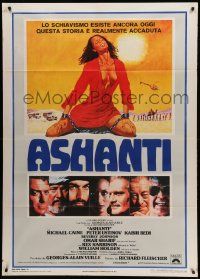 9z257 ASHANTI Italian 1p '79 Michael Caine, Peter Ustinov, art of sexy chained woman!