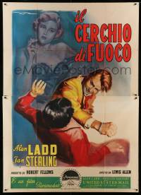 9z162 APPOINTMENT WITH DANGER Italian 2p '51 De Seta art of tough Alan Ladd & bad Jan Sterling!