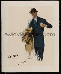9z021 DARBEL EVERBEST linen French magazine ad '50 Delmar art of well dressed man in suit & tie!