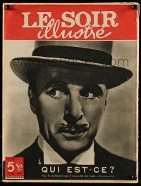 9z019 LE SOIR ILLUSTRE Belgian magazine May 15, 1947 c/u of Charlie Chaplin in Monsieur Verdoux!