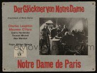 9z075 HUNCHBACK OF NOTRE DAME Swiss LC '60s Charles Laughton as Quasimodo surrounded by guards!